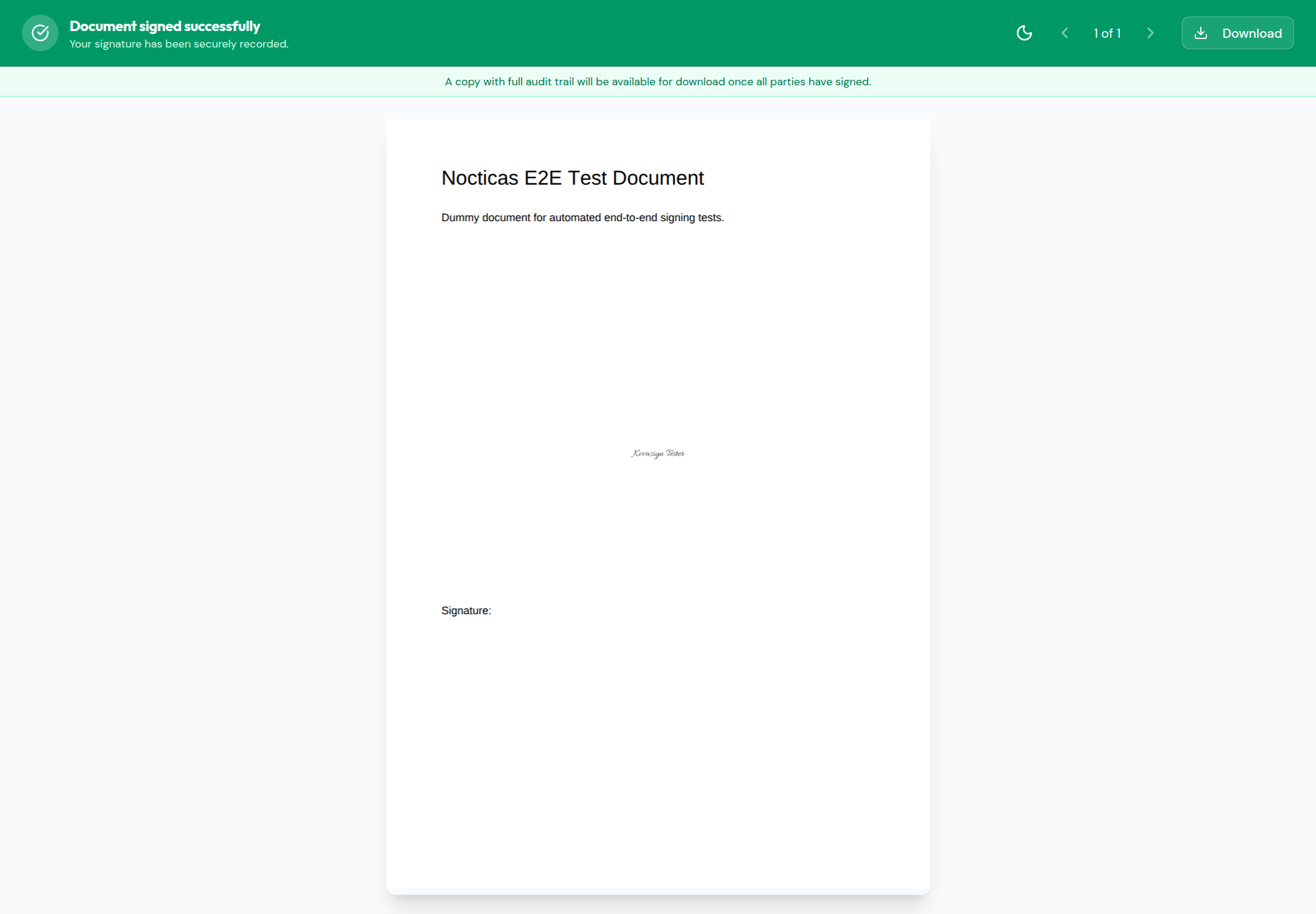 Once every required field is done, submit. Your signature is securely recorded and you can download a copy with the full audit trail.